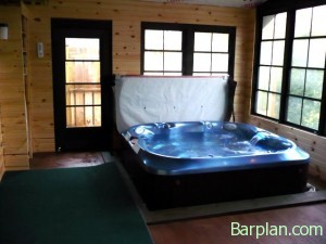 three season room hot tub