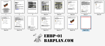 EHBP-01 _ 8_foot_straight_bar 8 foot bar design plan set