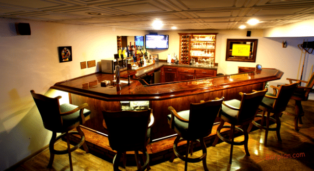 Angled Home Bar Design