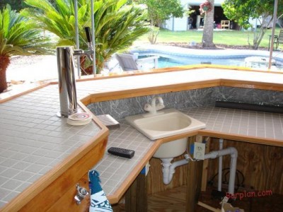 45 degree patio wet bar