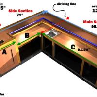 l-shaped wet bar features