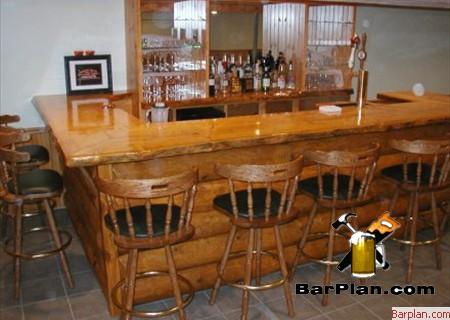 log cabin style home bar