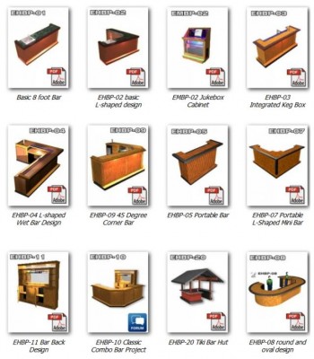 Easy Home Bar Plans - 3D Illustrated Printable Plans