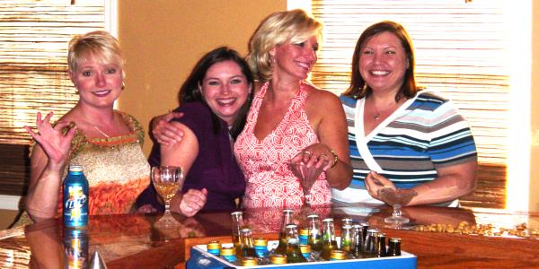 girls-night-bar ladies night entertaining at home bar