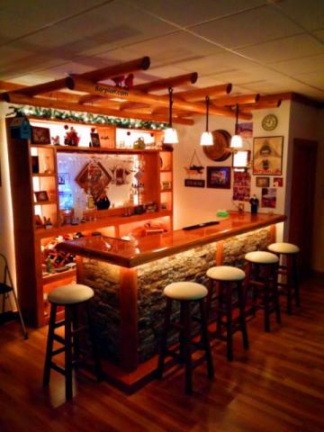 rustic northwoods bar theme