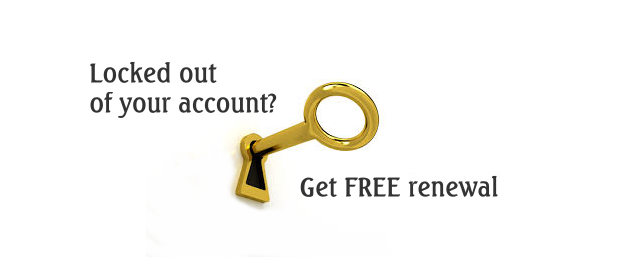 get free renewal of locked out accounts