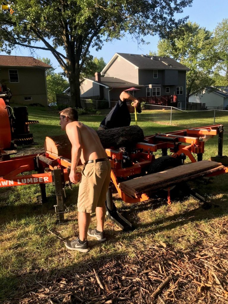 milling cherry tree into lumber