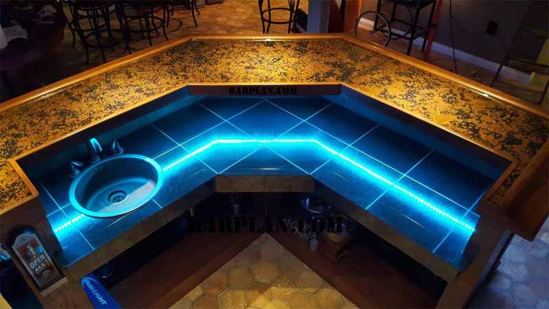 Build a Home Bar with our Easy Home Bar Plan Designs 3 copper top bar