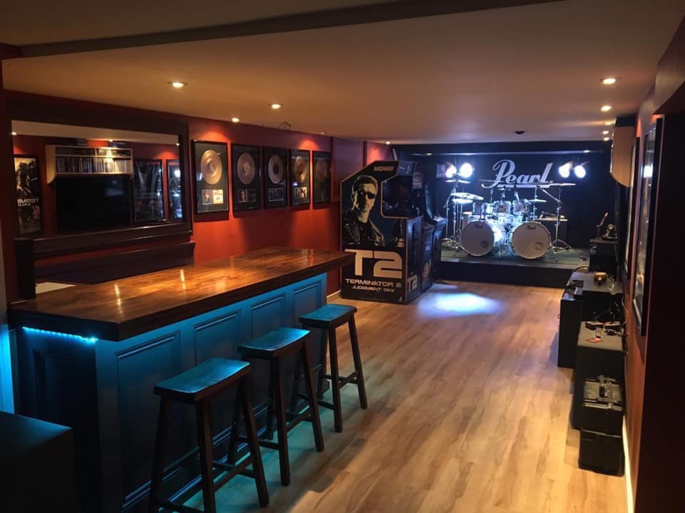 rock bar with stage